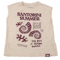 Světlerůžové tričko s nápisy Zara