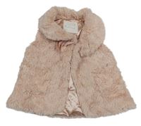 Svetloružová kožušinová podšitá vesta Matalan