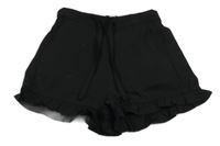 Černé lehké kraťasy s volánkem 