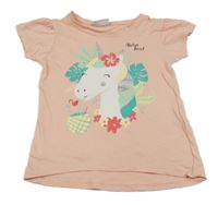 Světlerůžové tričko s jednorožcem 