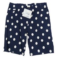 Nové - tmavomodré kraťasy s bílými puntíky Yigga