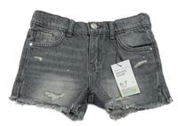 Nové - šedé riflové kraťasy s dírami Denim Co.