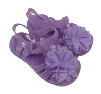 Nové - fialové gumové sandále s kvetinami George vel. 22