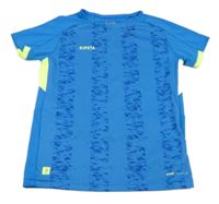 Modré vzorované sportovní funkční tričko kipsta
