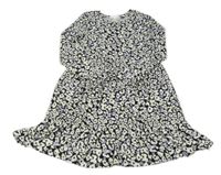 Černo-bílo-fialové vzorované šaty Primark