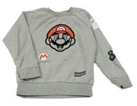 Sivá melírovaná mikina s Mariem