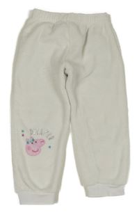 Bílé plyšové pyžamové kalhoty s Peppou 