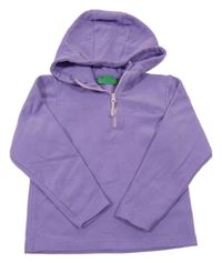 Fialová fleecová funkčná mikina s logom a kapucňou Mountain Warehouse