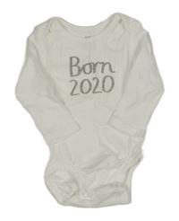 Biele body s nápisom a číslom H&M