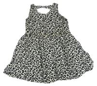 Svetlošedá -čierne ľahké šaty s leopardím vzorom H&M