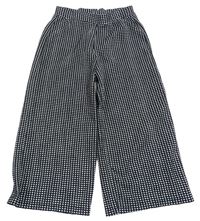 Čierno-biele kockované culottes nohavice F&F
