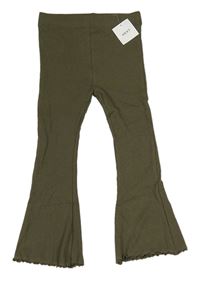 Khaki rebrované flare legíny Next