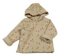 Béžová zateplená zavinovací mikina s medvídky a kapucí M&S