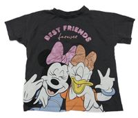 Antracitové tričko s Daisy a Minnie Disney