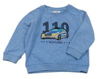 Svetlomodrá melírovaná mikina s Policií Topolino