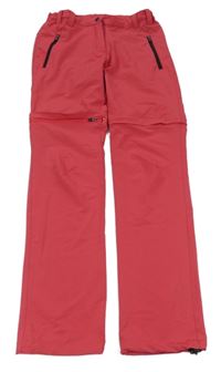 Fuchsiové šusťákové outdoorové kalhoty s odepínacími nohavicemi CMP