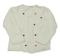 Biely prepínaci sveter s 3D bambulemi