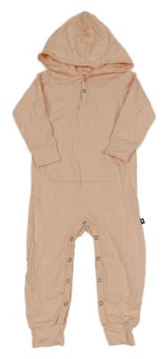 Růžová lehká kombinéza s kapucí 