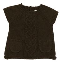 Hnedá vzorovaná svetrová vesta