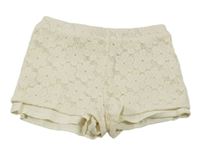 Smotanové kvetované úpletové kraťasy H&M