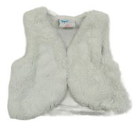 Biela chlpatá podšitá vesta Topomini