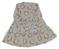 Sivé šaty s jednorožcami H&M