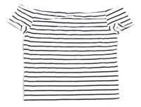 Bielo-čierne pruhované crop tričko s odhalenými rameny H&M