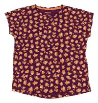 Fialovo-oranžové tričko s leopardím vzorom Pepperts