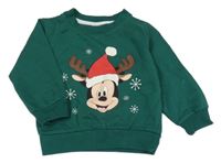 Tmavozelená mikina s Mickeym Disney