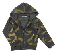 Sivo-zlatá army prepínaci mikina s kapucňou