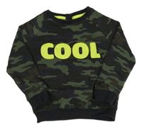 Černo-kahki army mikina s nápisom Kiki&Koko
