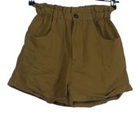 Dámské pískové plátěné kraťasy Pull&Bear 