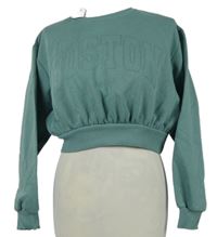 Nové - Dámská modrozelená crop mikina s nápisem Primark 