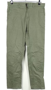 Pánské khaki plátěné chino kalhoty vel. 34/30