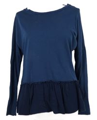 Dámske tmavomodré peplum tričko