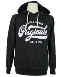 Pánská černá mikina s logem a kapucí Jack&Jones 