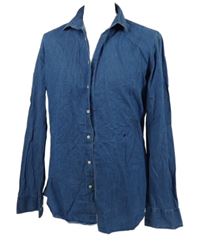 Pánská modrá slim košile riflového vzhledu Seidensitcker vel. 17