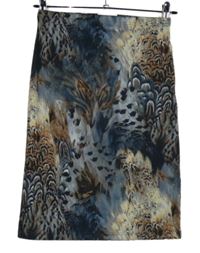 Dámska tmavomodro-béžová vzorovaná sukňa Hennes