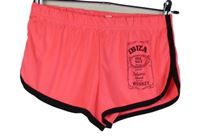 Dámske neónově ružové športové kraťasy s černým lemem