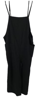 Dámský černý strukturovaný culottes kalhotový overal Shein 