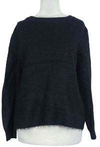 Dámsky čierny chlpatý sveter H&M