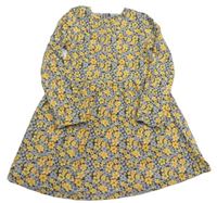Sivo-žlté kvetované šaty Mothercare