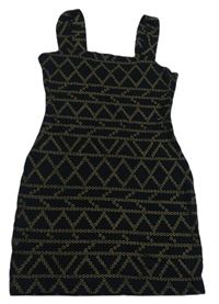 Čierno-béžové vzorované šaty