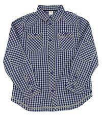 Tmavomodro-sivá kockovaná košeľa S. Oliver