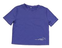 Modré športové crop tričko s nápisom H&M