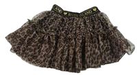 Béžová tylová sukňa s leopardím vzorom River Island