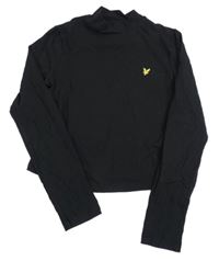Černé crop triko s nášivkou Lyle&Scott