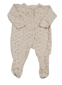 Svetloružový overal s mráčikmi