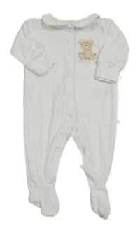 Biely bodkovaná ý overal s medvěďom Next