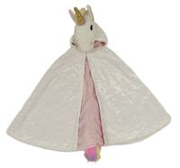 Nové- Kostým- bílý chlupatý plášť s kapucí- jednorožec vel.98-116